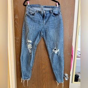 Size 12 Old Navy Ripped Knee Boyfriend Jeans
